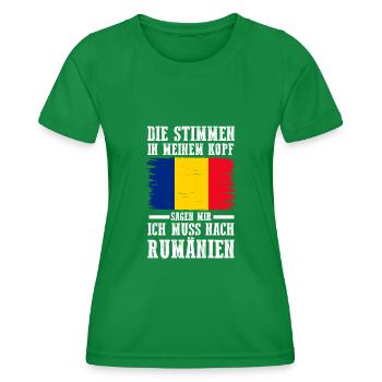 Rumänien Rumäne Rumänisches - Frauen Funktions-T-Shirt - Kelly Green - Vorne - AI Model Female 172 dark (172cm)