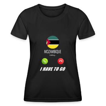 Mozambique calls to Lusiger flags - Women's Functional T-Shirt - black - Front - AI Model Female 172 light (172cm)