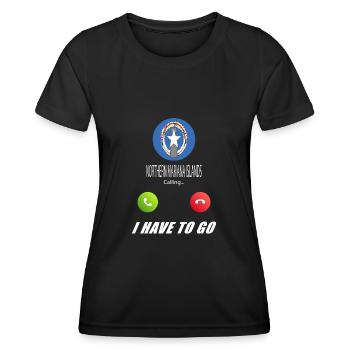Northern Mariana Islands call to Lusiger flags Saying - Women's Functional T-Shirt - black - Front - AI Model Female 172 light (172cm)