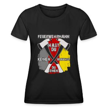 Jugendfeuerwehr Feuerwehrmann Feuerwehr - Frauen Funktions-T-Shirt - Schwarz - Vorne - AI Model Female 172 light (172cm)