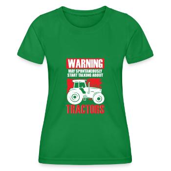 Tractor Driving Tractor Farmer Gift - Women's Functional T-Shirt - kelly green - Front - AI Model Female 172 dark (172cm)