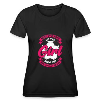 Footballeur Footballeur Cadeau joueur de football - T-shirt sport Femme - noir - Devant - AI Model Female 172 light (172cm)
