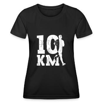 10 km - 10 km de course à pied entraînement jogging coureurs - T-shirt sport Femme - noir - Devant - AI Model Female 172 light (172cm)