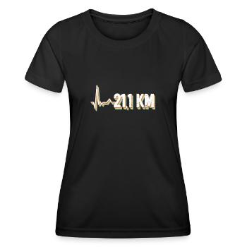 21,1 km - Semi-marathon Runner Semi-marathon Jogging - T-shirt sport Femme - noir - Devant - AI Model Female 172 light (172cm)