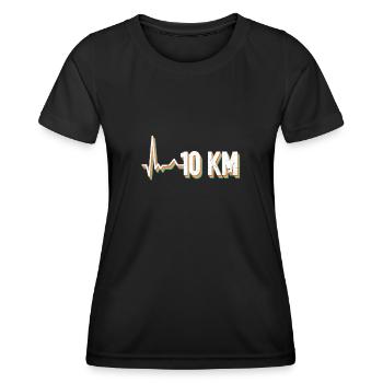 10 Km - 10k Running Entraînement Jogging Runners - T-shirt sport Femme - noir - Devant - AI Model Female 172 light (172cm)