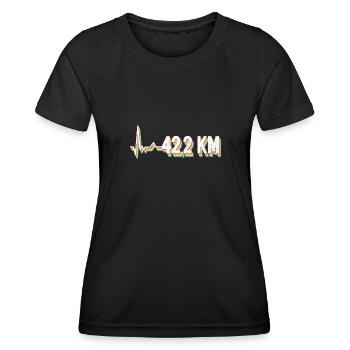 42,2 km - Marathon Runner Marathon Jogging Runner - T-shirt sport Femme - noir - Devant - AI Model Female 172 light (172cm)