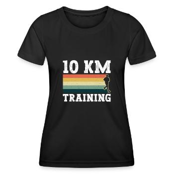 10 Km d’entraînement - 10k Running Training Runner Jogging - T-shirt sport Femme - noir - Devant - AI Model Female 172 light (172cm)