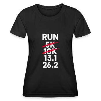 10 km de course à pied - 10 km d’entraînement de course à pied - T-shirt sport Femme - noir - Devant - AI Model Female 172 light (172cm)