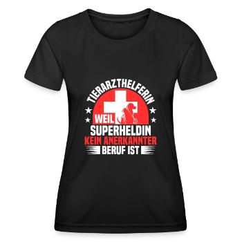 Tierarzthelferin Superheld nicht anerkannt TFA - Frauen Funktions-T-Shirt - Schwarz - Vorne - AI Model Female 172 light (172cm)