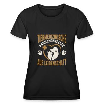 Tierarzthelferin aus Leidenschaft TFA Veterinär - Frauen Funktions-T-Shirt - Schwarz - Vorne - AI Model Female 172 light (172cm)