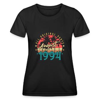 Baujahr August 1994 - Frauen Funktions-T-Shirt - Schwarz - Vorne - AI Model Female 172 light (172cm)