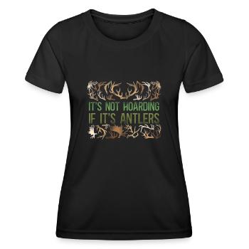 Buck Deer Hunting Hunter Vintage - T-shirt sport Femme - noir - Devant - AI Model Female 172 light (172cm)