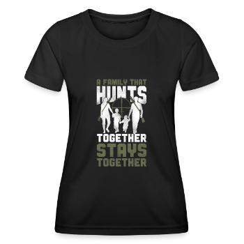 Famille de chasseurs de cerfs Buck - T-shirt sport Femme - noir - Devant - AI Model Female 172 light (172cm)