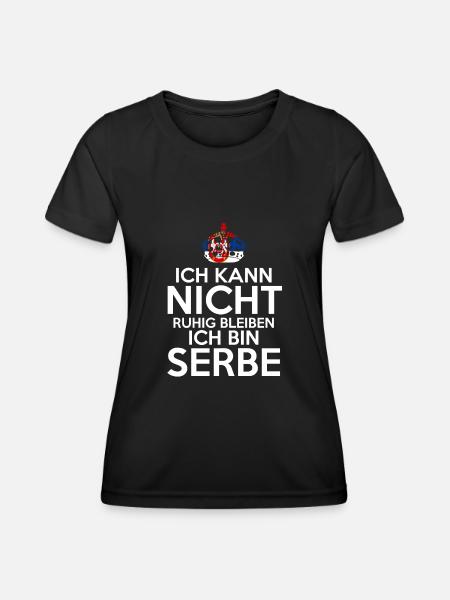 Serbien Serbe Serbisches - Frauen Funktions-T-Shirt - Schwarz