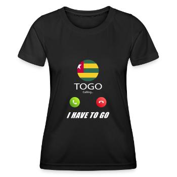 Le Togo appelle les drapeaux Lusiger en disant - T-shirt sport Femme - noir - Devant - AI Model Female 172 light (172cm)