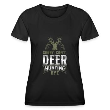 Buck Deer Hunting Hunter Vintage - T-shirt sport Femme - noir - Devant - AI Model Female 172 light (172cm)