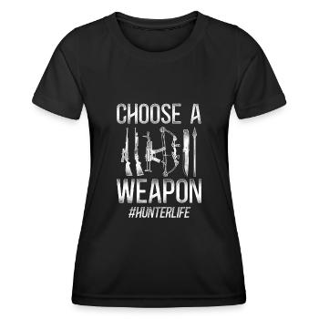 Buck Deer Hunting Hunter Vintage - Frauen Funktions-T-Shirt - Schwarz - Vorne - AI Model Female 172 light (172cm)