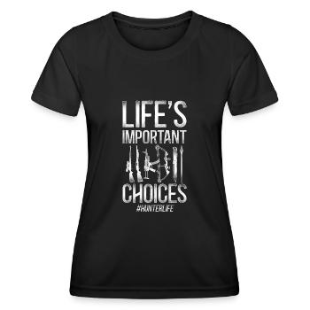 Buck Deer Hunting Hunter Vintage - T-shirt sport Femme - noir - Devant - AI Model Female 172 light (172cm)