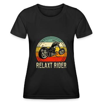 Relax Rider Rock Clothing Motorcycle Biker Vintage - Women's Functional T-Shirt - black - Front - AI Model Female 172 light (172cm)