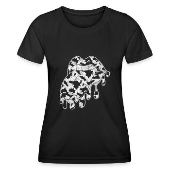 Vache de ferme Taches Bouche Vache Modèle Cadeau Vache - T-shirt sport Femme - noir - Devant - AI Model Female 172 light (172cm)