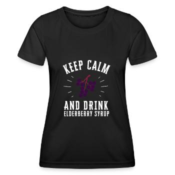 Elderberry Syrup Drink Flu Sambucus Homeopath - Women's Functional T-Shirt - black - Front - AI Model Female 172 light (172cm)
