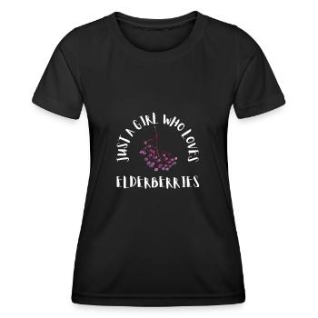 Elderberry Syrup Drink Flu Sambucus Homeopath - Women's Functional T-Shirt - black - Front - AI Model Female 172 light (172cm)
