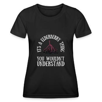 Elderberry Syrup Drink Flu Sambucus Homeopath - Women's Functional T-Shirt - black - Front - AI Model Female 172 light (172cm)