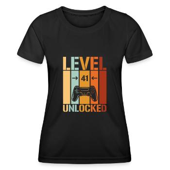 41. Geburtstag Level 41 unlocked - Frauen Funktions-T-Shirt - Schwarz - Vorne - AI Model Female 172 light (172cm)