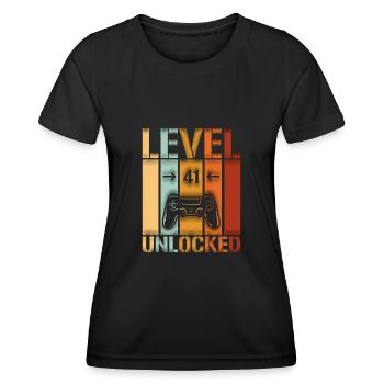 41. Geburtstag Level 41 unlocked - Frauen Funktions-T-Shirt - Schwarz - Vorne - AI Model Female 172 light (172cm)