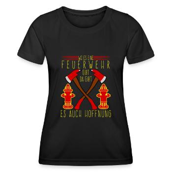 Jugendfeuerwehr Spruch Feuerwehr - Frauen Funktions-T-Shirt - Schwarz - Vorne - AI Model Female 172 light (172cm)
