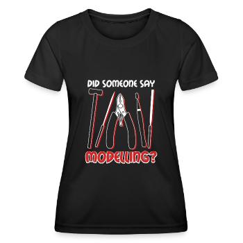 Modellbau Tabletop Witz Modellbauer - Women's Functional T-Shirt - black - Front - AI Model Female 172 light (172cm)