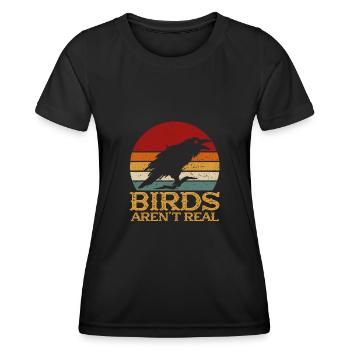 Les oiseaux vintage ne sont pas de vrais espions espions - T-shirt sport Femme - noir - Devant - AI Model Female 172 light (172cm)