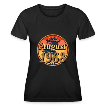 Retro 1968 August - Women's Functional T-Shirt - black - Front - AI Model Female 172 light (172cm)