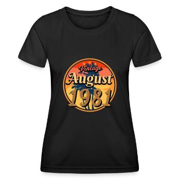 Geschenkidee Für August 1981 - Frauen Funktions-T-Shirt - Schwarz - Vorne - AI Model Female 172 light (172cm)