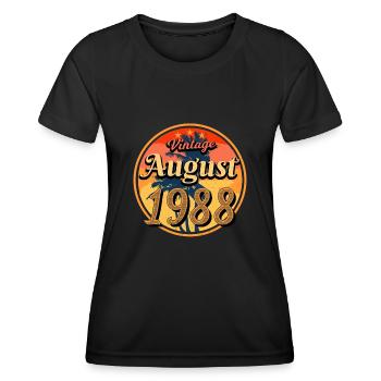 Geboren 1988 Im August - Frauen Funktions-T-Shirt - Schwarz - Vorne - AI Model Female 172 light (172cm)