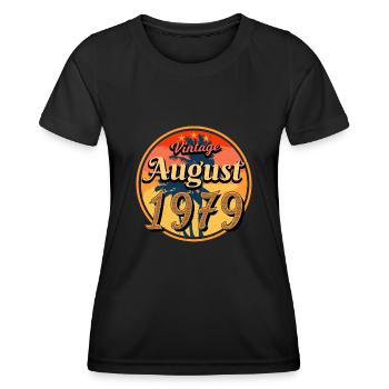 Baujahr 1979 Im August - Frauen Funktions-T-Shirt - Schwarz - Vorne - AI Model Female 172 light (172cm)
