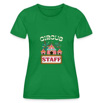 Circus Staff Vintage Party Artist - Women's Functional T-Shirt - kelly green - Front - AI Model Female 172 dark (172cm)