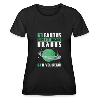 63 Earths Can Fit Inside Uranus - Frauen Funktions-T-Shirt - Schwarz - Vorne - AI Model Female 172 light (172cm)