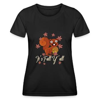 Chers écureuils Thanksgiving Automne Vous tous - T-shirt sport Femme - noir - Devant - AI Model Female 172 light (172cm)