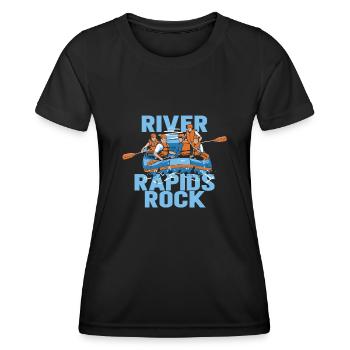 Rafting Wildwasser Kanu Kajak - Frauen Funktions-T-Shirt - Schwarz - Vorne - AI Model Female 172 light (172cm)