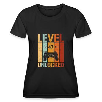 47. Geburtstag Level 47 unlocked - Frauen Funktions-T-Shirt - Schwarz - Vorne - AI Model Female 172 light (172cm)