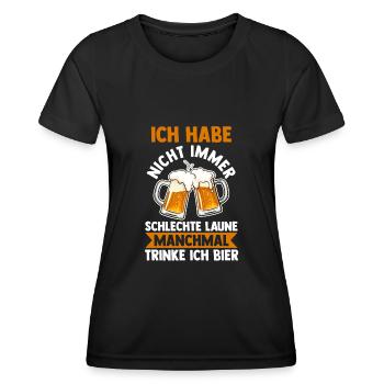 Saufspruch Bier - Frauen Funktions-T-Shirt - Schwarz - Vorne - AI Model Female 172 light (172cm)
