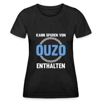 Kann Spuren von Ouzo enthalten - Frauen Funktions-T-Shirt - Schwarz - Vorne - AI Model Female 172 light (172cm)