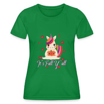 Chère Licorne Thanksgiving Automne - T-shirt sport Femme - vert - Devant - AI Model Female 172 dark (172cm)