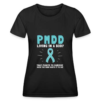 PMDD Awareness Premenstrual Syndrome Menstrual - Frauen Funktions-T-Shirt - Schwarz - Vorne - AI Model Female 172 light (172cm)