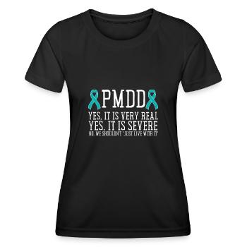 PMDD Awareness Premenstrual Syndrome Menstrual - Frauen Funktions-T-Shirt - Schwarz - Vorne - AI Model Female 172 light (172cm)