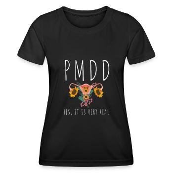 PMDD Awareness Premenstrual Syndrome Menstrual - Frauen Funktions-T-Shirt - Schwarz - Vorne - AI Model Female 172 light (172cm)