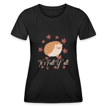 Igel liebhaber Thanksgiving Herbst - Frauen Funktions-T-Shirt - Schwarz - Vorne - AI Model Female 172 light (172cm)