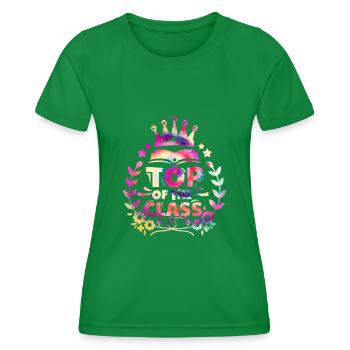 Haut de la classe Retour à l’école - T-shirt sport Femme - vert - Devant - AI Model Female 172 dark (172cm)