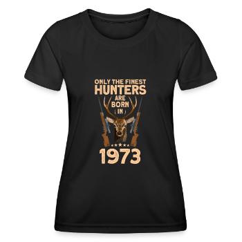 Jäger 49. Geburtstag Hirsch Jagen Geschenk - Frauen Funktions-T-Shirt - Schwarz - Vorne - AI Model Female 172 light (172cm)